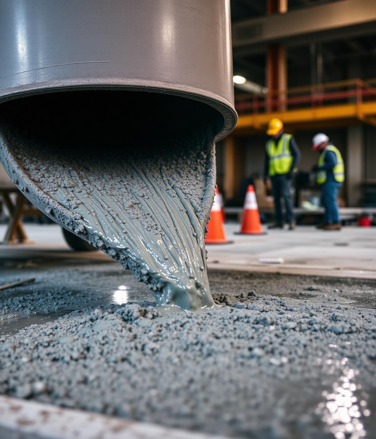 Fresh concrete pour on a Bharat RMC delivery